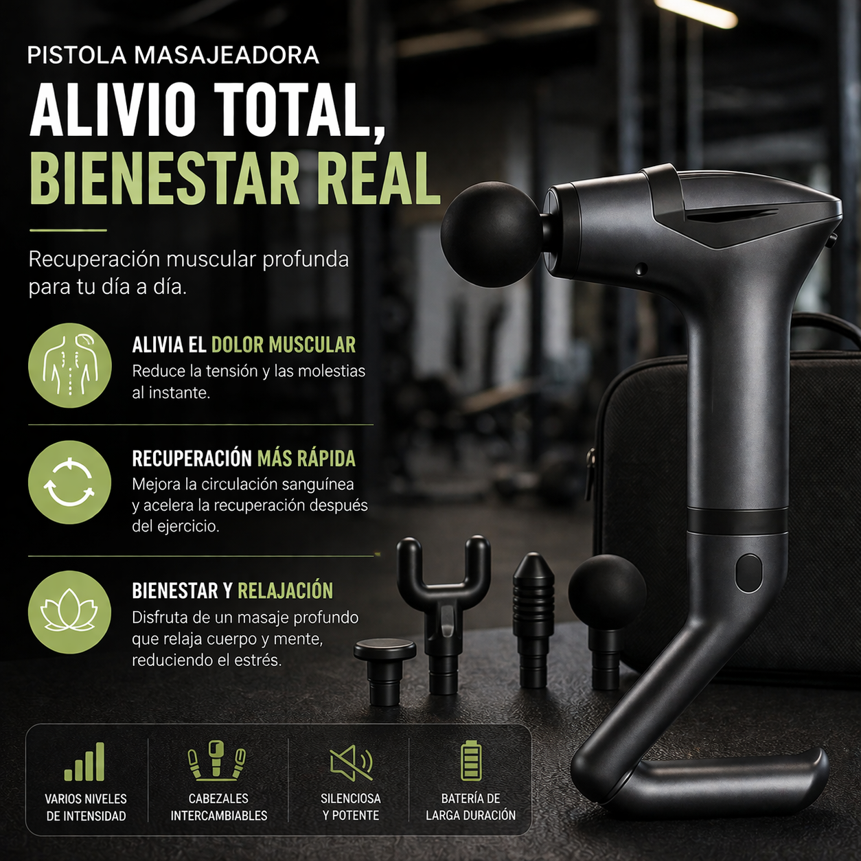 Pistola Masajeadora Multifunción