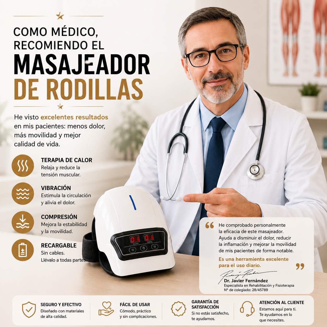 Masajeador de Rodillas con vibración